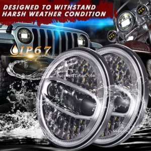 7 “Led esituled koos ümberehitus halogeeniga Harley ja Jeep Wrangler JK jaoks