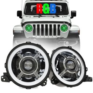 Uus saabuva värviga muutuv 9-tollised led-halogeenvalgustid Jeep Wrangleri jaoks JL 2018+ RGB JL Led